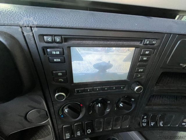 Flatbed truck with tarp SCANIA G 410 6x2 Pritsche Heckkran Palfinger PK 27002