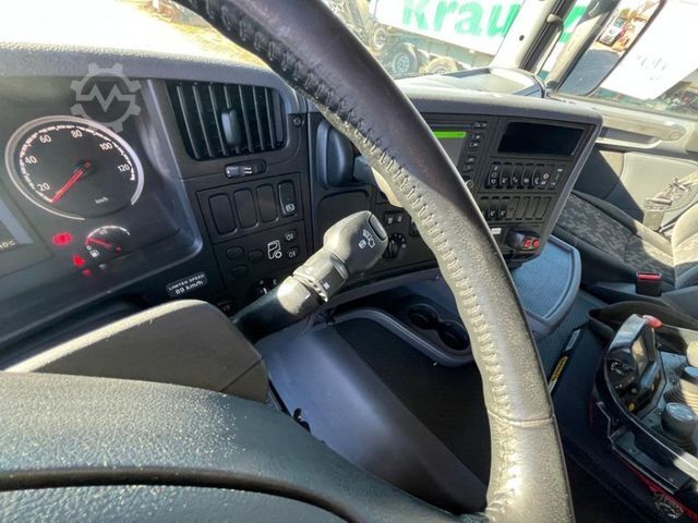 Flatbed truck with tarp SCANIA G 410 6x2 Pritsche Heckkran Palfinger PK 27002