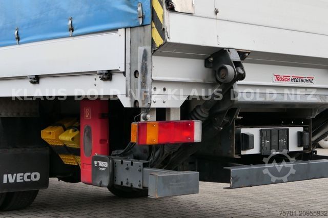 Flatbed truck with tarp IVECO 120E25 Eurocargo Pritsche Plane Bordwände LBW E5