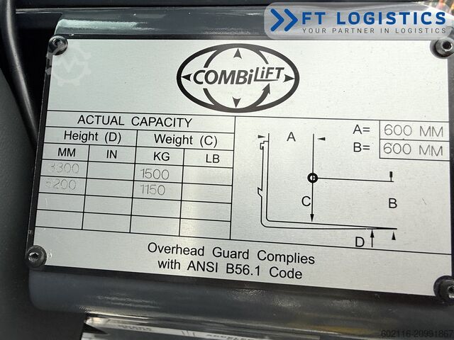 Carretilla elevadora de pasillo estrecho Combilift AISLE MASTER 15E TRIPLEX 5250 FREE-LIFT