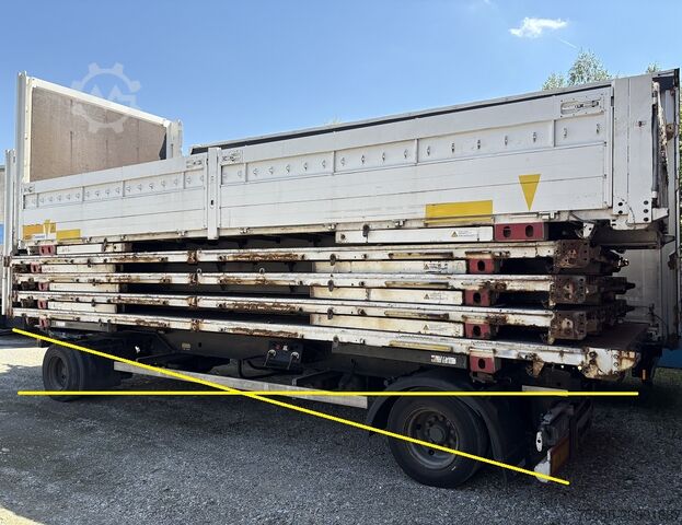 Intercambiable con plataforma abiertaCambiador de plataforma con plataforma Krone BDF 7,45m Baustoff Bordwand + Türen