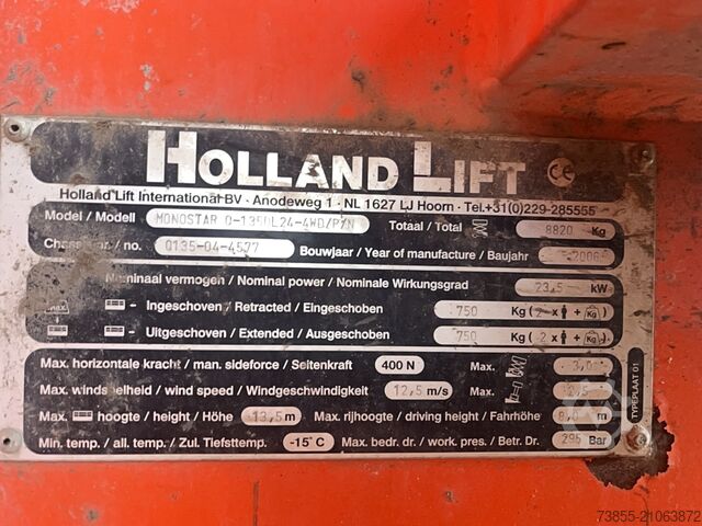 Makaslı kaldırma masası Holland-Lift Q135-DL24 Monostar (13.5 m)