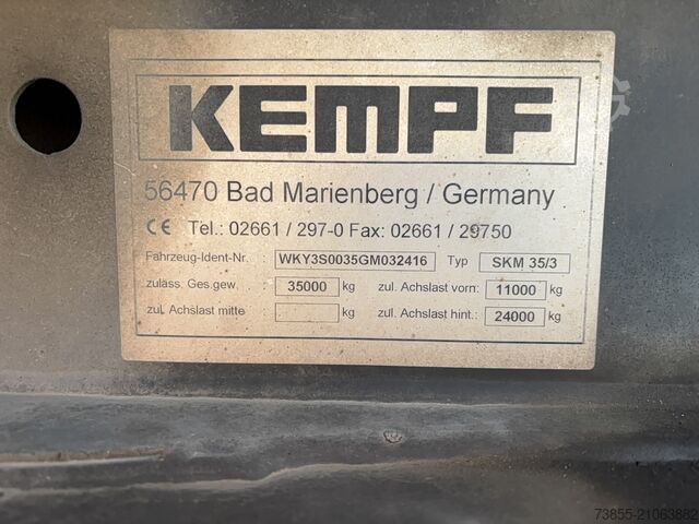 Damperli römork Kempf 3-axle aluminium tipper semi-trailer