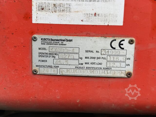 Mini-pelle KUBOTA KX080-4    Rototilt RS30  + Sortier/Greifmodul