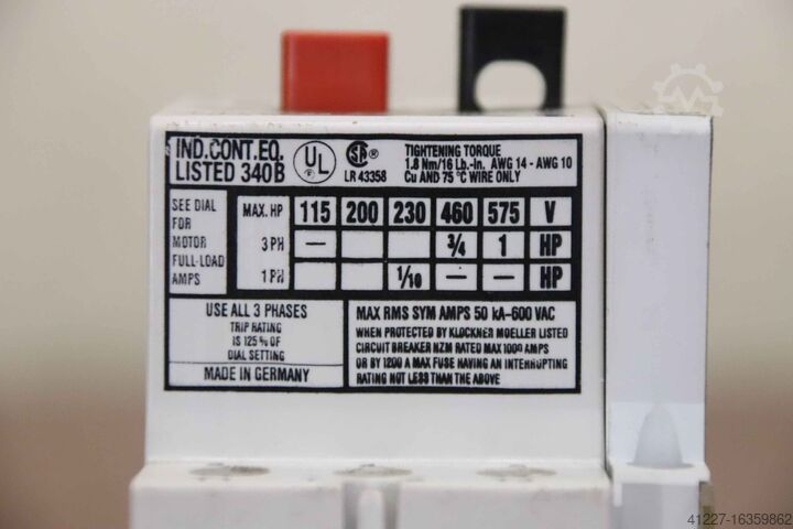 Motorbeveiligingsschakelaar Moeller PKZM 1-1,6