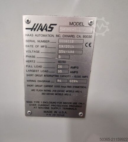 Függőleges megmunkáló központ Haas Minimill 2