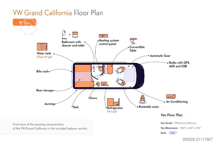 Camper van Volkswagen California Coast |2022 EURO6|Venditore professionista