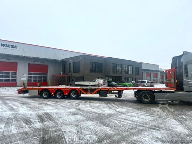 Werkplatform oplegger KÄSSBOHRER SPA Mega Tele Plattform Auflieger mit Radmulden