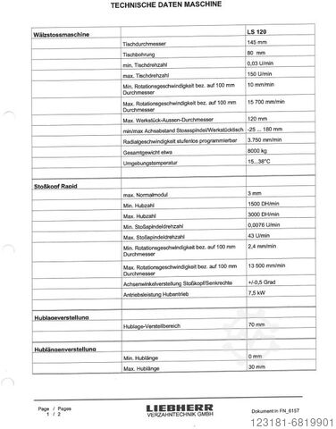 Tandwielvormer Liebherr LS 122