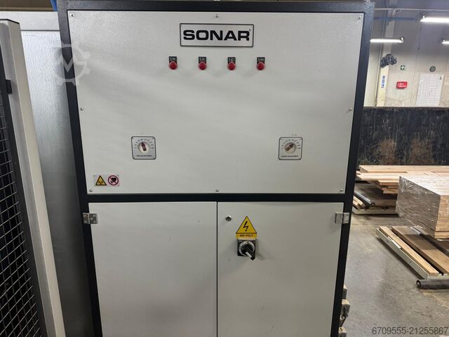 WEINIG + ABB Robot automatic gluing and sizing line WEINIG PowerMat 2400+ ProfiPress T 5500 HF