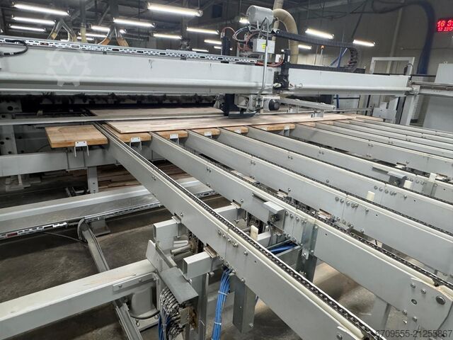 WEINIG + ABB Robot automatic gluing and sizing line WEINIG PowerMat 2400+ ProfiPress T 5500 HF