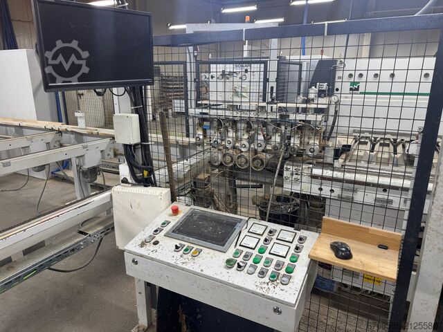 WEINIG + ABB Robot automatic gluing and sizing line WEINIG PowerMat 2400+ ProfiPress T 5500 HF