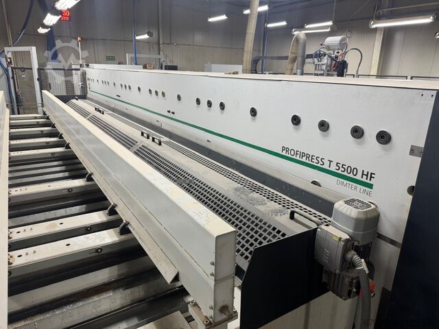 WEINIG + ABB Robot automatic gluing and sizing line WEINIG PowerMat 2400+ ProfiPress T 5500 HF