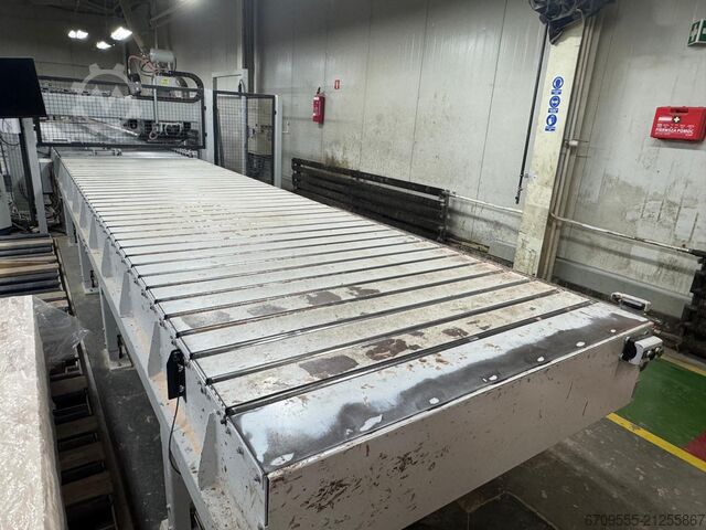 WEINIG + ABB Robot automatic gluing and sizing line WEINIG PowerMat 2400+ ProfiPress T 5500 HF