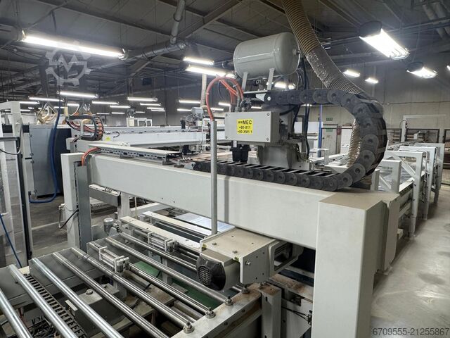 WEINIG + ABB Robot automatic gluing and sizing line WEINIG PowerMat 2400+ ProfiPress T 5500 HF