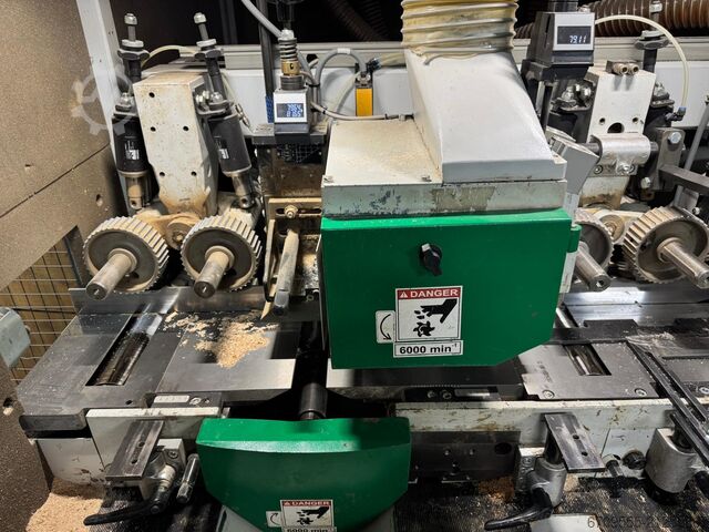 WEINIG + ABB Robot automatic gluing and sizing line WEINIG PowerMat 2400+ ProfiPress T 5500 HF