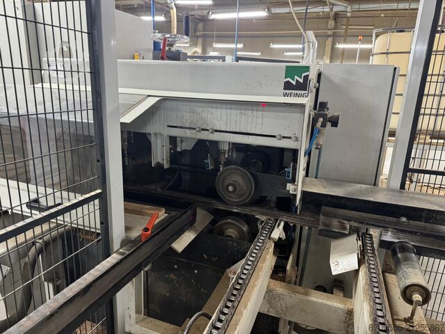 WEINIG + ABB Robot automatic gluing and sizing line WEINIG PowerMat 2400+ ProfiPress T 5500 HF