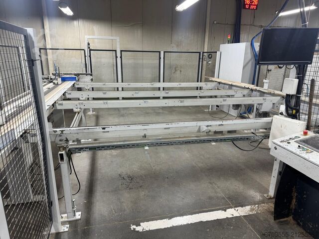 WEINIG + ABB Robot automatic gluing and sizing line WEINIG PowerMat 2400+ ProfiPress T 5500 HF
