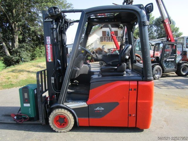 Electric 3-wheel forklift Linde E16H-02 - Triplex 4,6m + Seitenschieber
