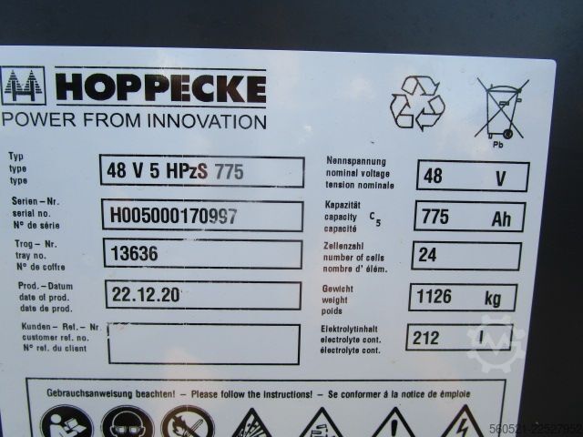 Electric 3-wheel forklift Linde E16H-02 - Triplex 4,6m + Seitenschieber