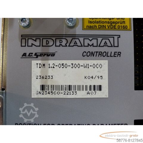 Indramat component Indramat TDM 1.2-050-300-W1-000 SN:23450022133 generalüberholt mit 12 Monaten Gewährleistung