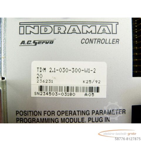 Indramat component Indramat TDM 2.1-030-300-W1-220 A.C.Servo Controller   - ! -