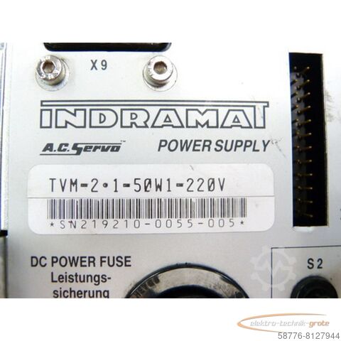Indramat bileşeni Indramat TVM 2.1-50W1-220V A.C. Servo Power Supply