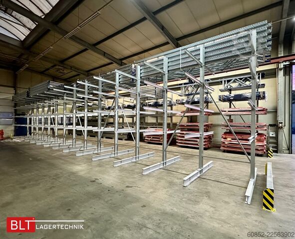 Draagarmrek ca. 18,45 lfm Kragarmregal Doppelseitig H:400 cm 500 Kg/Arm