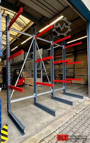 Cantilever racking, heavy-duty racking for long goods ca. 4 lfm. Kragarmregal H: 400cm ,Fuß +3 650 kg Belastung pro Arm , Langgutregal