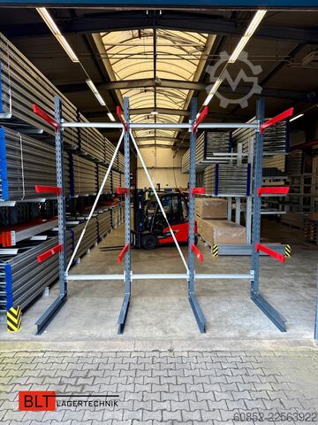 Cantilever racking, heavy-duty racking for long goods ca. 4 lfm. Kragarmregal H: 400cm ,Fuß +3 650 kg Belastung pro Arm , Langgutregal