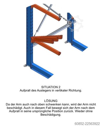 Cantilever racking, heavy-duty racking for long goods ca. 4 lfm. Kragarmregal H: 400cm ,Fuß +3 650 kg Belastung pro Arm , Langgutregal