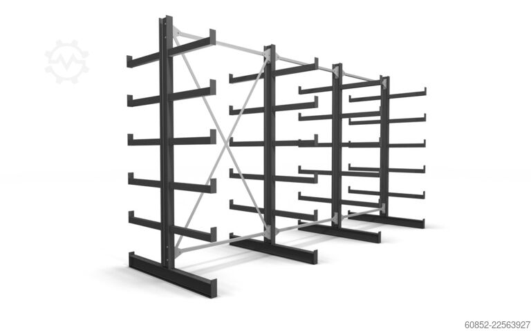 Cantilever rack 3,91 lfm. Kragarmregal doppelseitig Langgutregal 200 cm Hoch