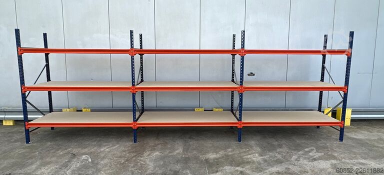 Estantería de almacenamiento de gran luz ca. 57 lfm. Weitspannregale H: 200 cm T: 80 cm , 400 kg Fachlast , 3 Ebenen