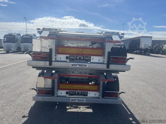 Pótkocsi WEB TRAILER ABROLLANHäNGER VERZINKT ARA18 SCHLITTEN CONTAINER FAHRGESTELL