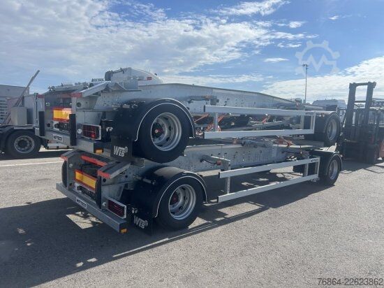 Pótkocsi WEB TRAILER ABROLLANHäNGER VERZINKT ARA18 SCHLITTEN CONTAINER FAHRGESTELL