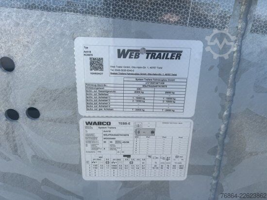 Pótkocsi WEB TRAILER ABROLLANHäNGER VERZINKT ARA18 SCHLITTEN CONTAINER FAHRGESTELL