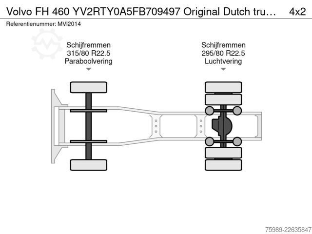 Standaard trekker Volvo FH 460 YV2RTY0A5FB709497 Original Dutch truck! ...