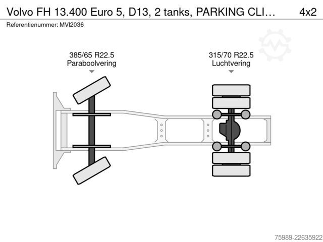 Standard-SZM Volvo FH 13.400 Euro 5, D13, 2 tanks,  PARKING CLIMA