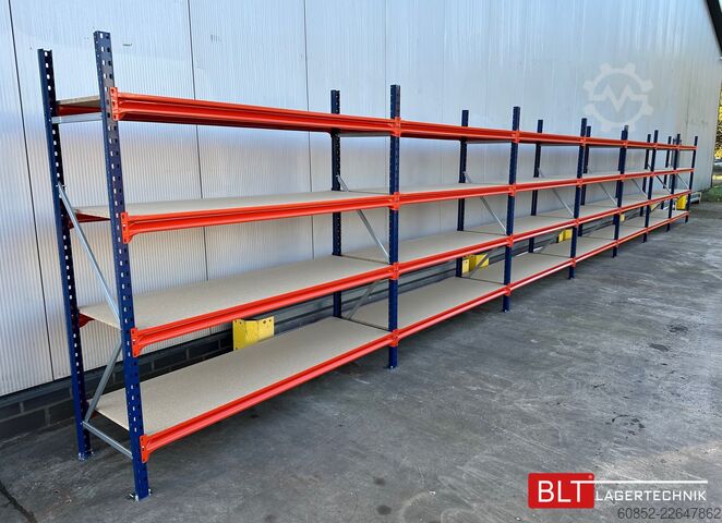 Raft de depozitare cu deschidere largă ca. 57 lfm. Weitspannregale H: 200 cm T: 60 cm , 400 kg Fachlast , 4 Ebenen