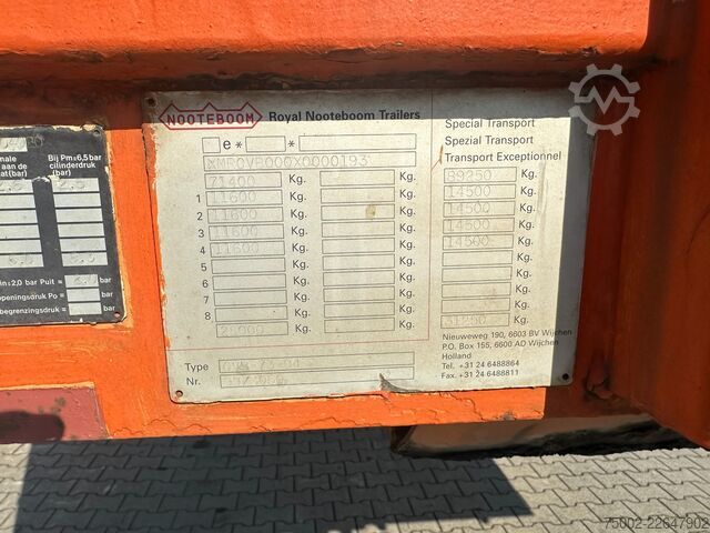 Plataforma remolque Nooteboom OVB-73-04 73 tons Ballast trailer / 4 axles / 3...