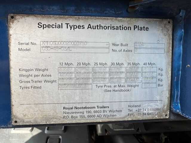 Semi-dieplader Nooteboom OSD-48-03L, Hef-, Liftdek, Double Ramps, Steeri...