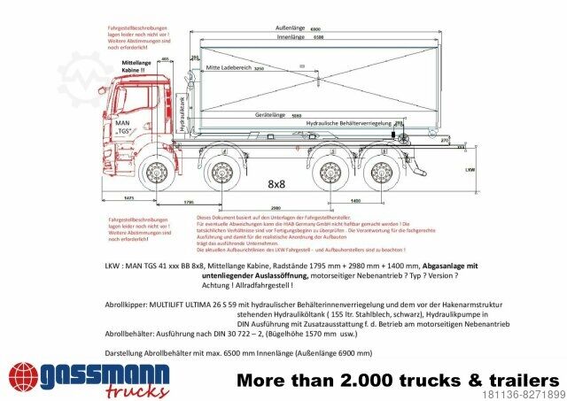 Haakarm vrachtwagen HIAB Ultima 26S59 Abrollanlage