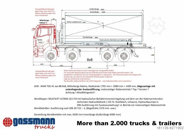 Haakarm vrachtwagen HIAB Ultima 26S59 Abrollanlage
