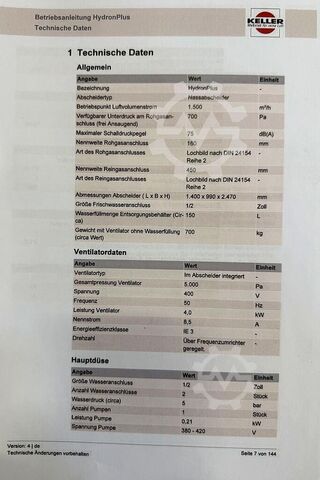 Extracção KELLER HYDRON PLUS 1.5