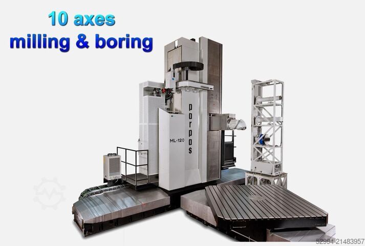 Sängfräs med rörlig pelare & CNC Parpas ML120-1 -8 axes X: 12 000- Y: 3500- Z: 1250 mm CNC
