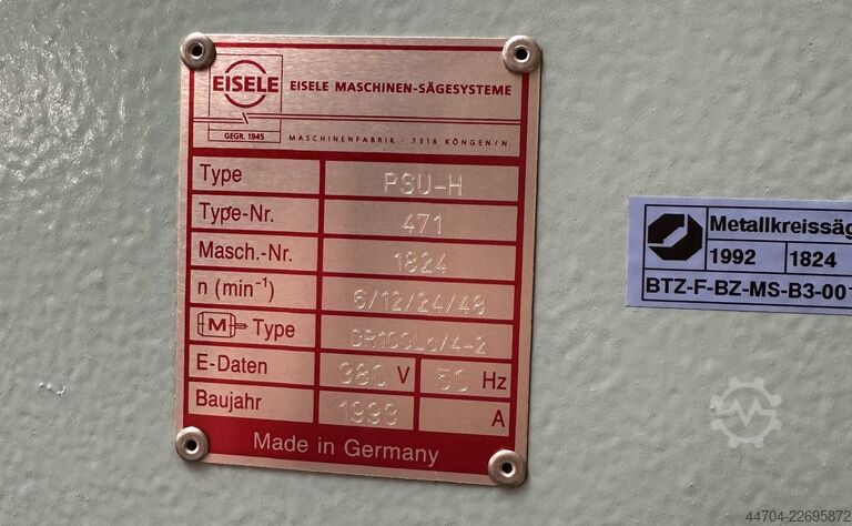Piła tarczowa do cięcia na zimno Eisele PSU H 471