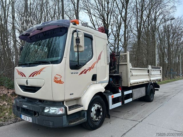 Kiepwagen RENAULT Midlum 210 Kipper + Kran HMF850