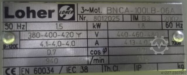 Electric motor 1.5 kW 940 U/min LOHER BNCA-100LB-06A