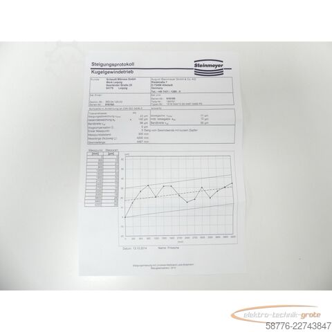 Componente Steinmeyer für Schaudt Mikrosa  1516.544 P5 Kugelgewindetrieb - ! -