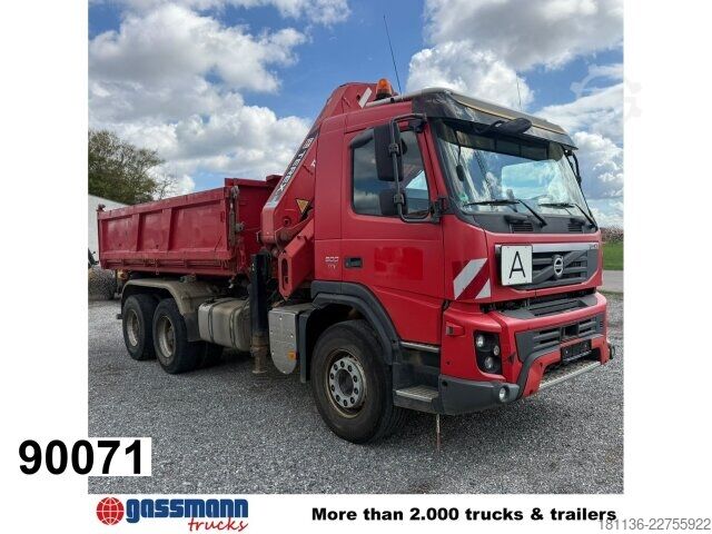 Billenő teherautó Volvo FMX 500 6x4, EEV, Terex Kran 240.2E-A3, Funk,
